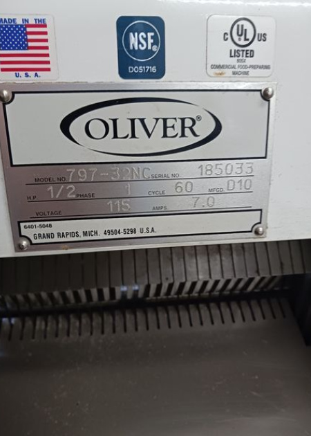 Oliver Model/Serial Tag